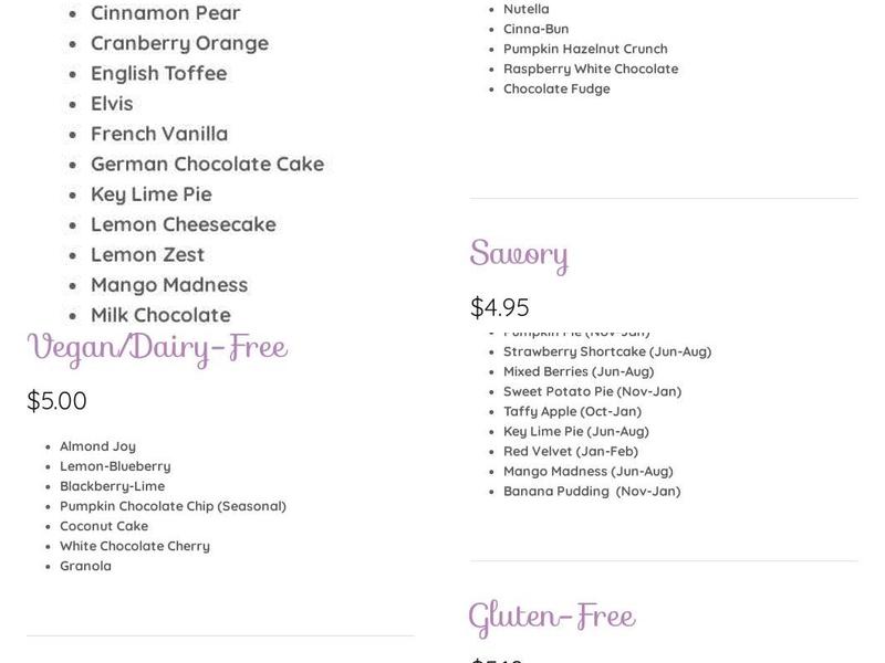 Scone House Cafe Menu