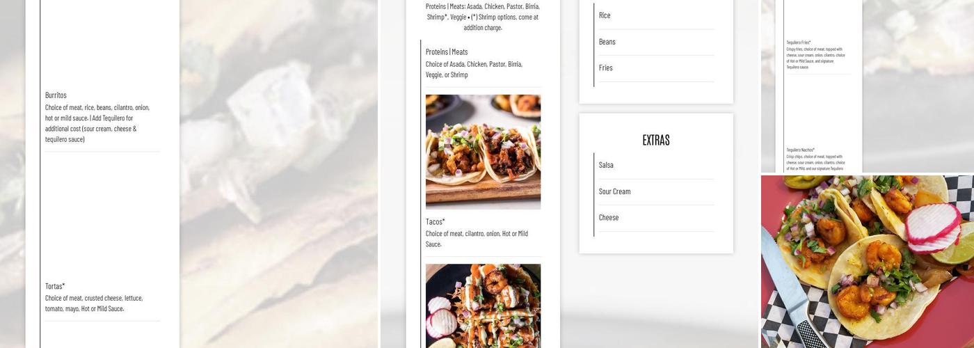 Tequileros Taqueria (Pacific Ave) Menu