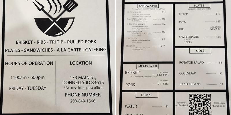 Roland's BBQ Menu