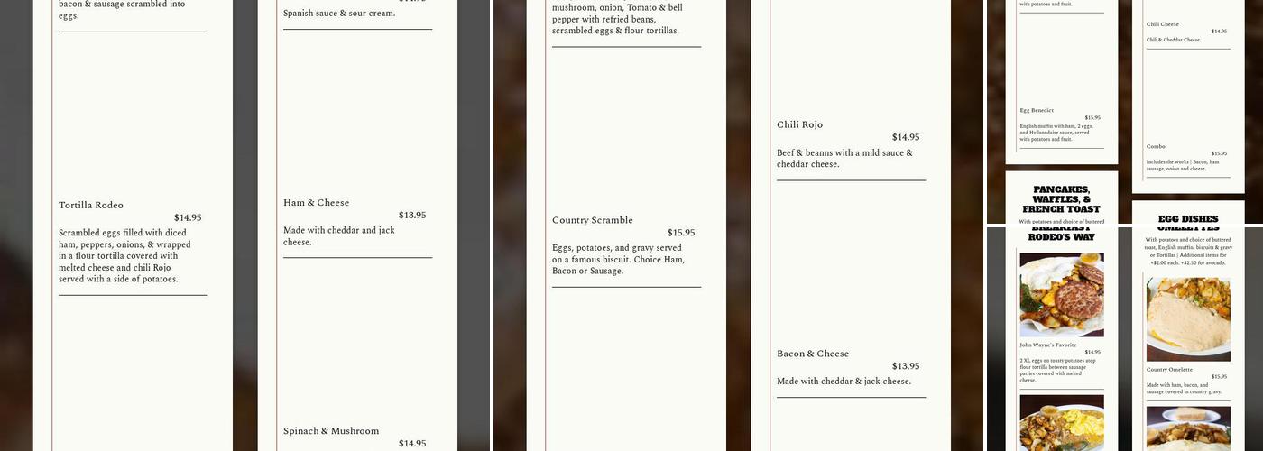 Rodeo Café Menu