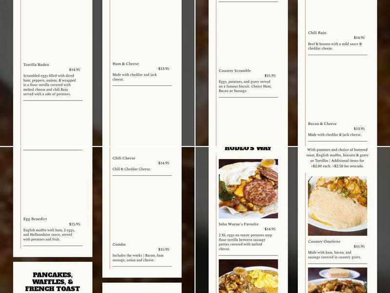 Rodeo Café Menu