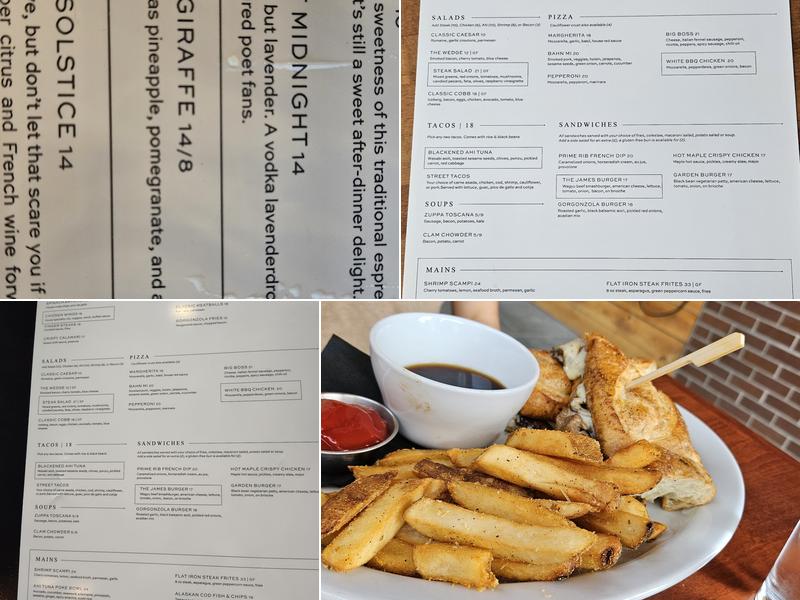 The James Kitchen & Bar Menu