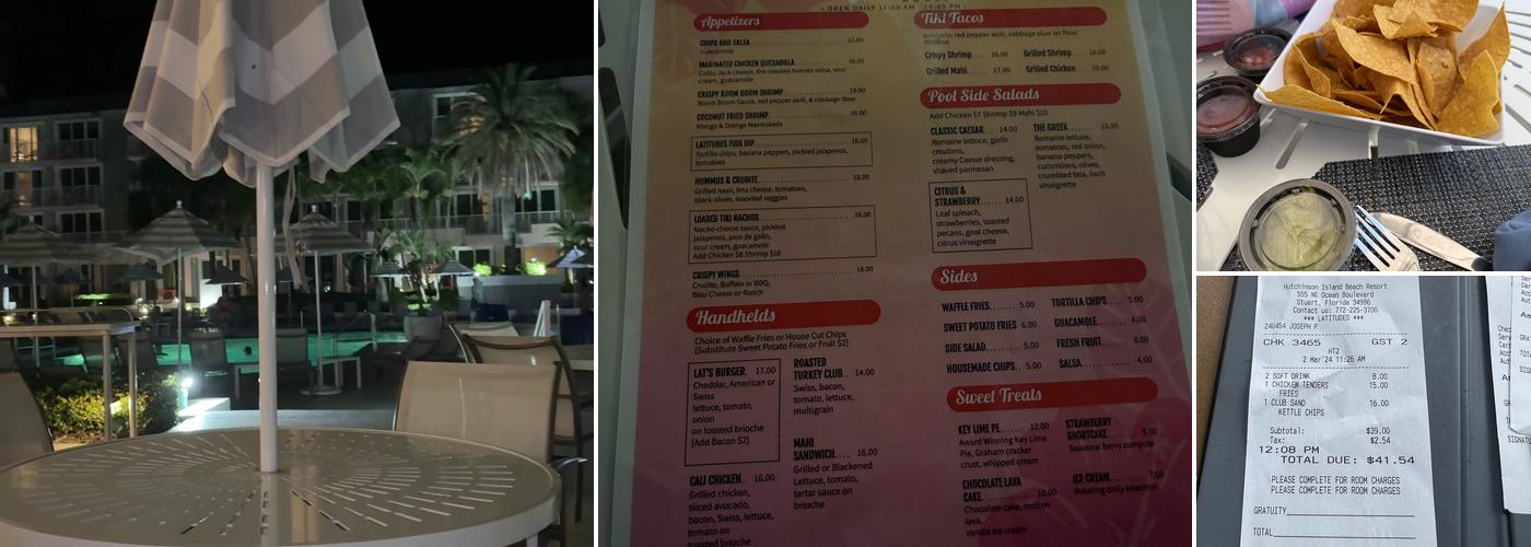 Latitudes Tiki Bar Menu