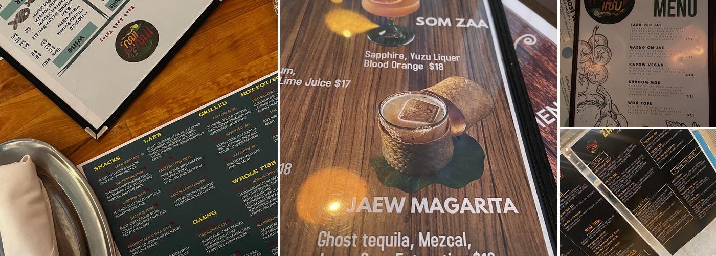 Zaab Zaab Menu