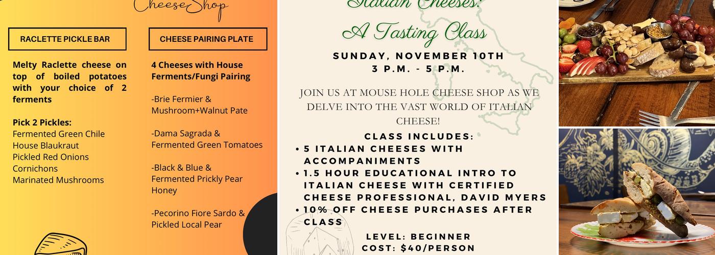 The Mouse Hole Cheese Shop Menu