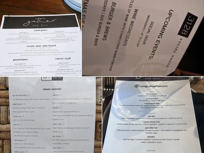 3128 Social House Menu