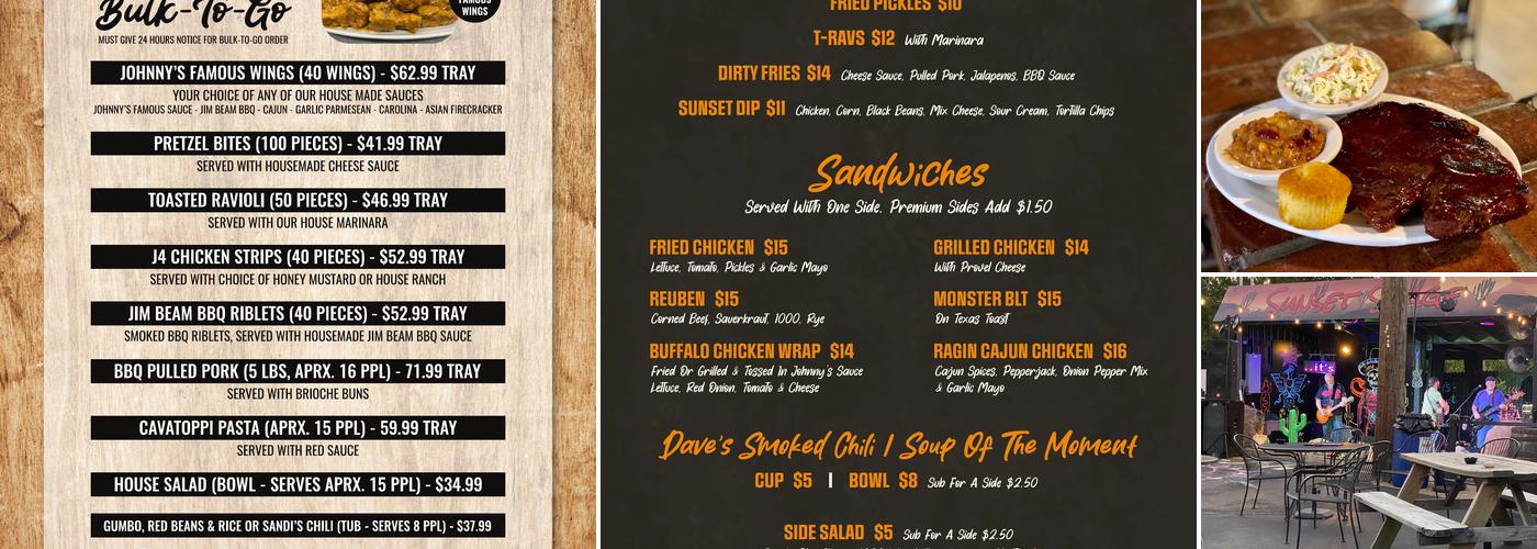 Johnny's Hideout Menu