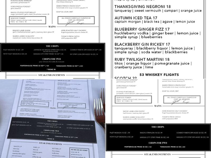 53 Chophouse Menu