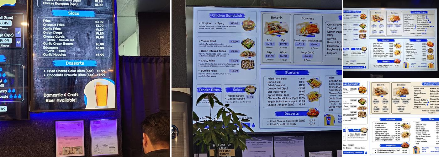 Wing Spot Menu