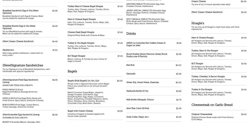 Bagel Express Food Mart (Eastampton) Menu