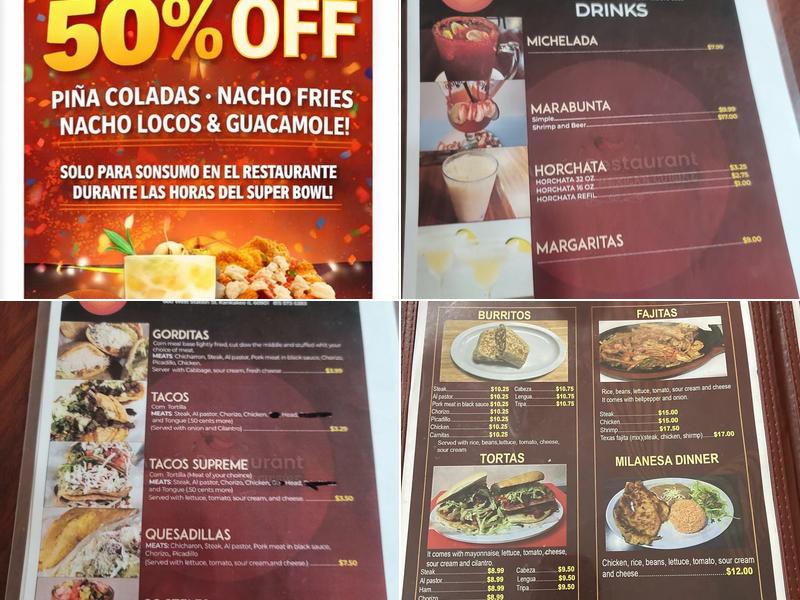Ana’s Restaurant Menu