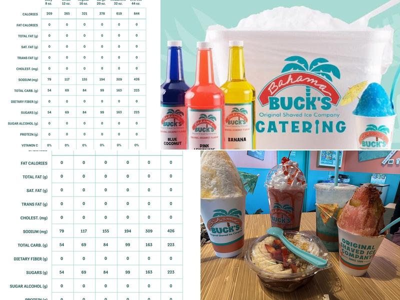 Bahama Buck's - Roswell Menu