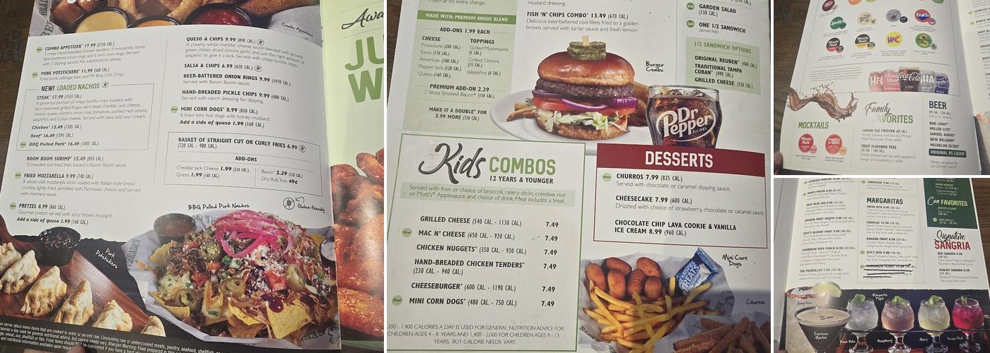 Beef 'O' Brady's Menu