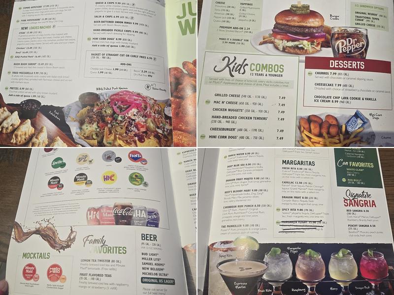 Beef 'O' Brady's Menu