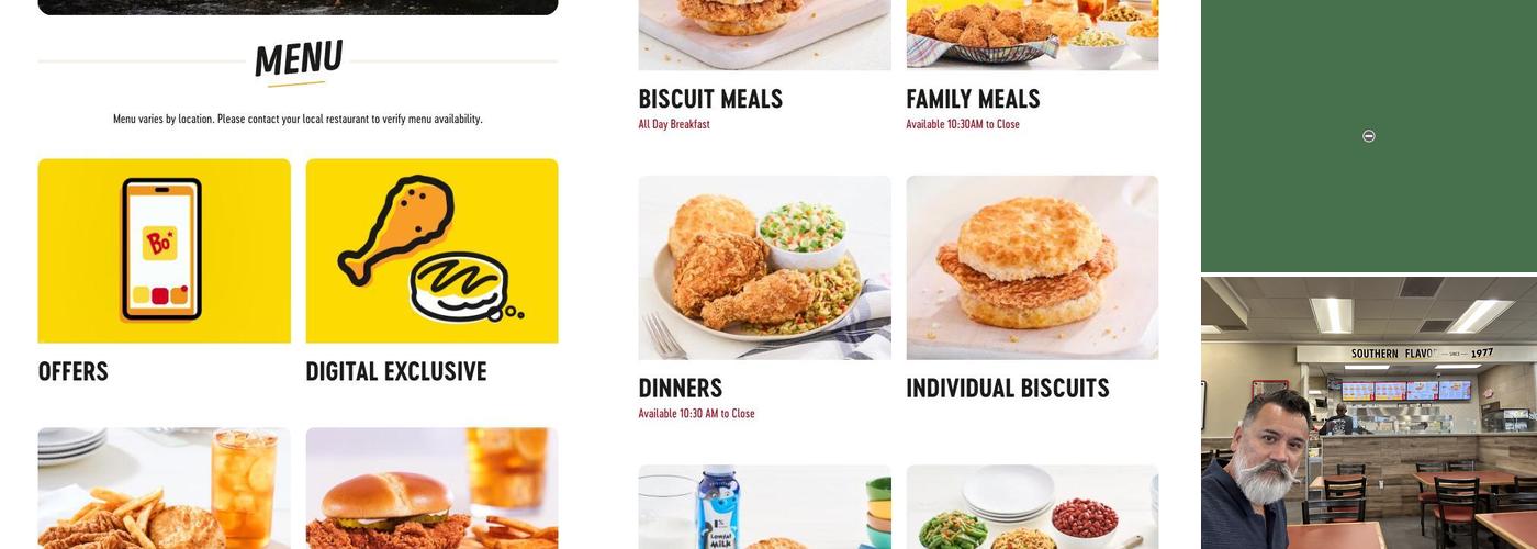 Bojangles Menu