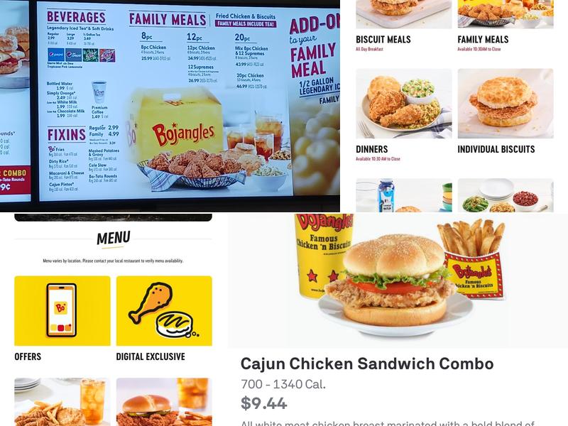 Bojangles Menu