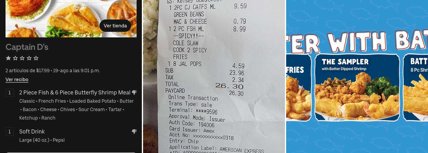 Captain D's Menu