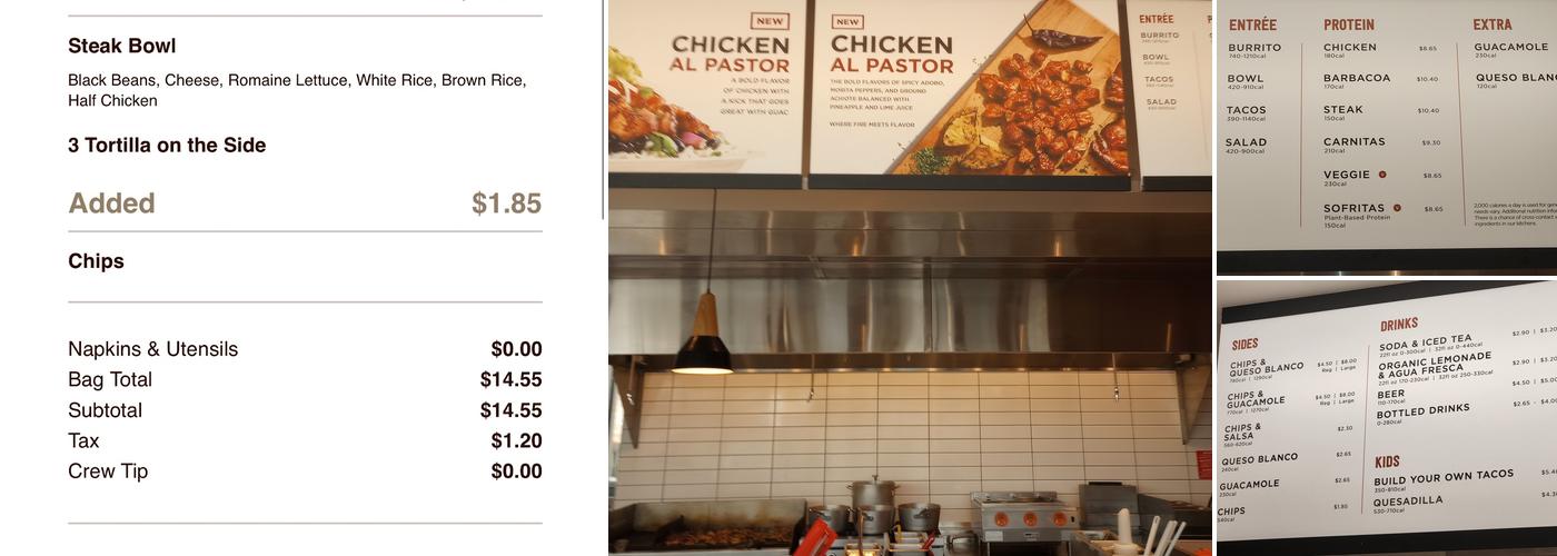 Chipotle Mexican Grill Menu