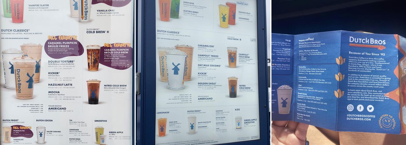 Dutch Bros Coffee Menu