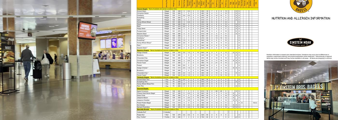 Einstein Bros. Bagels Menu
