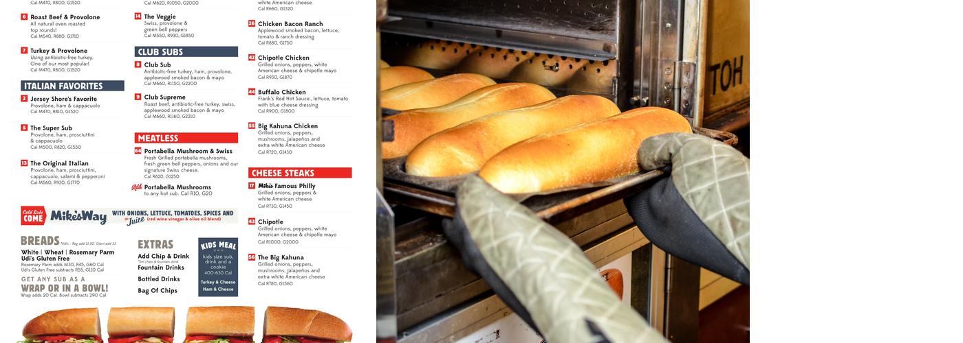 Jersey Mike's Subs Menu