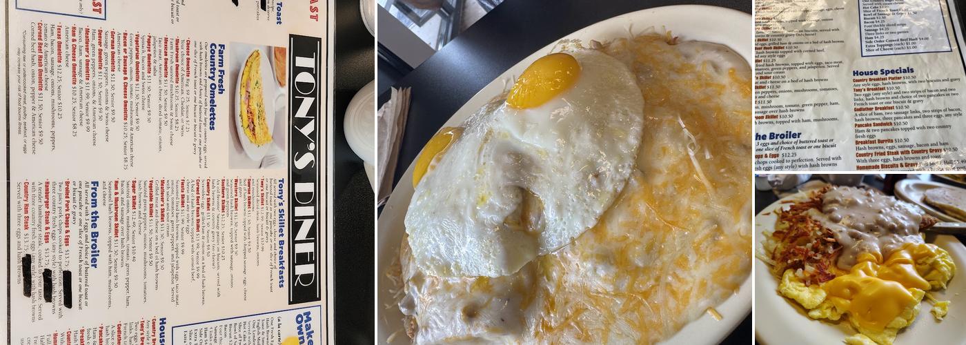 Tony’s diner Menu