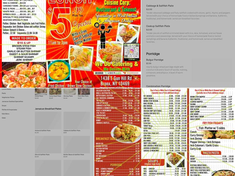 JESS TOWN & COUNTRY CUISINE CORP Menu