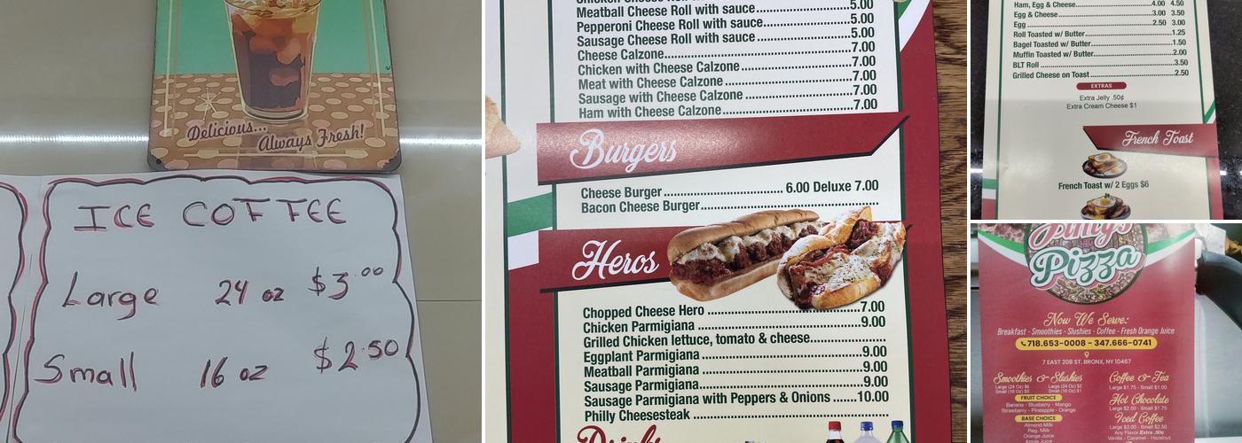 M & R Pizza Menu