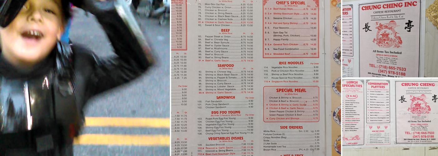Chung Ching Menu