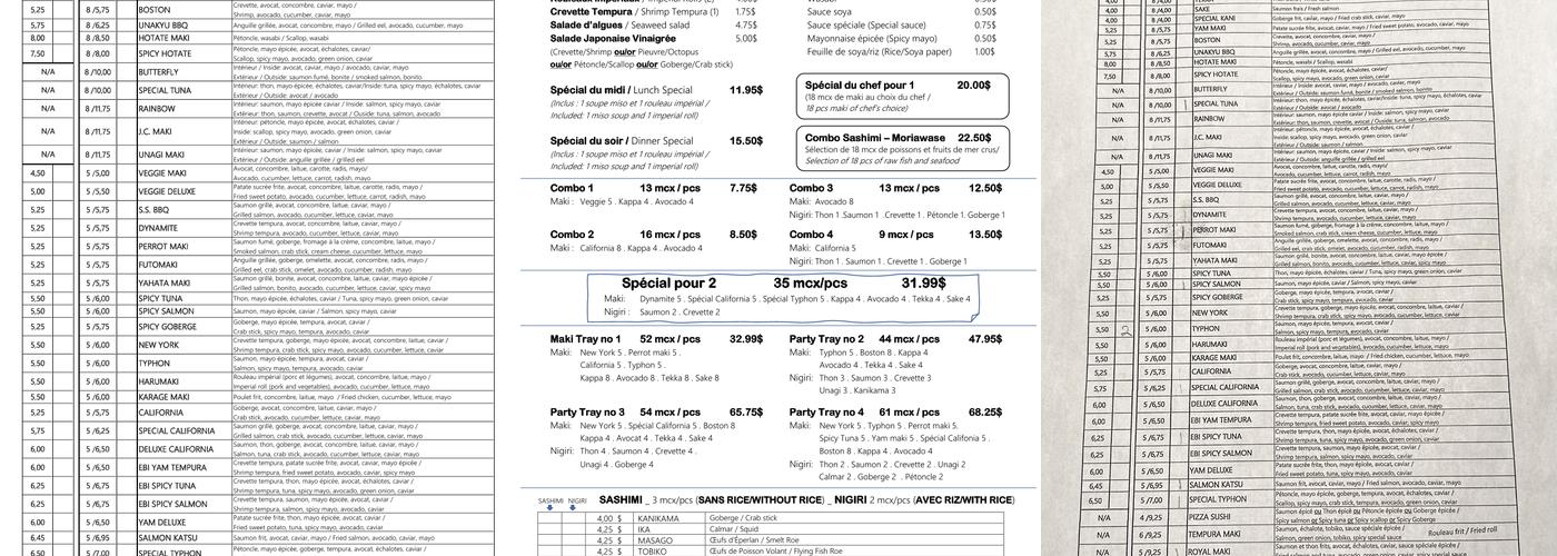 Sushi Perrot Menu