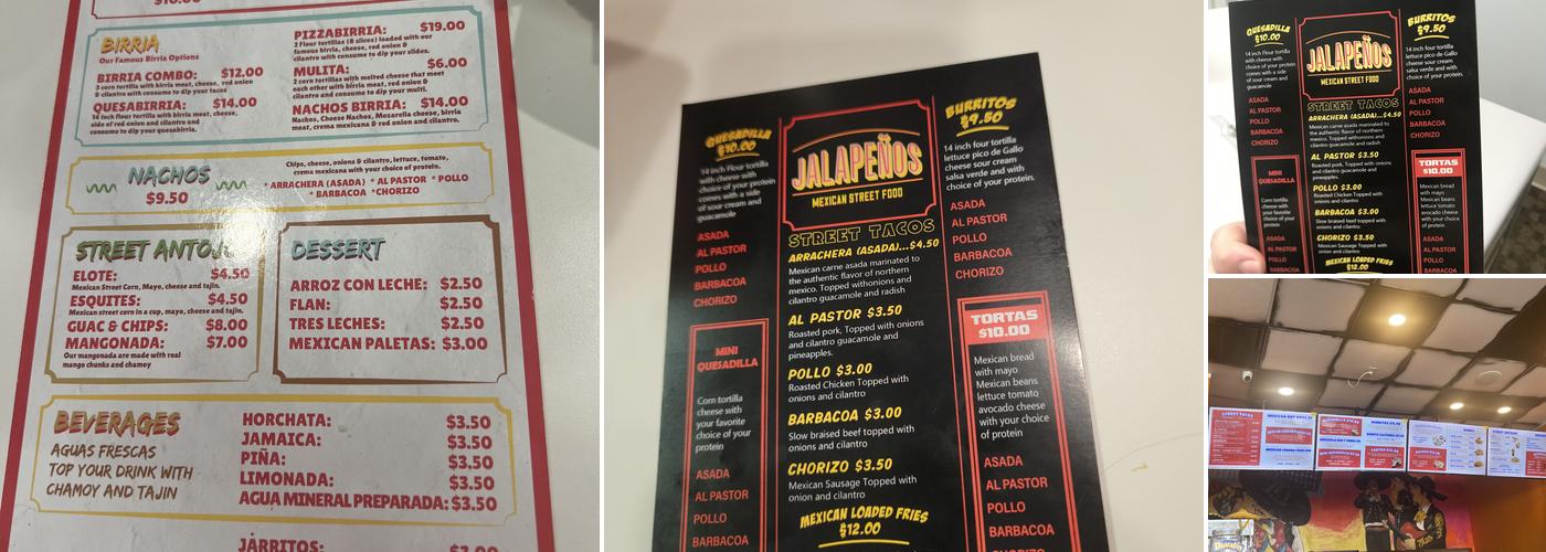 Jalapeños Killian Menu