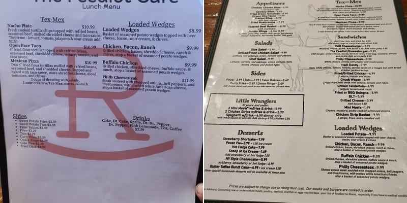 The Feed Lot Menu