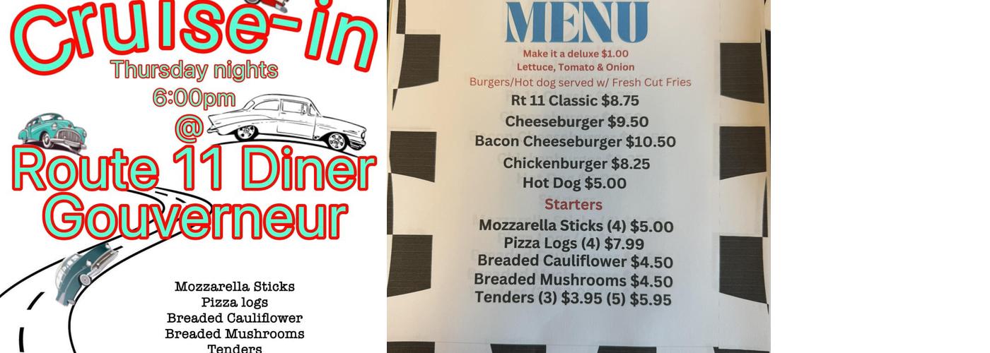 Route 11 Diner Menu