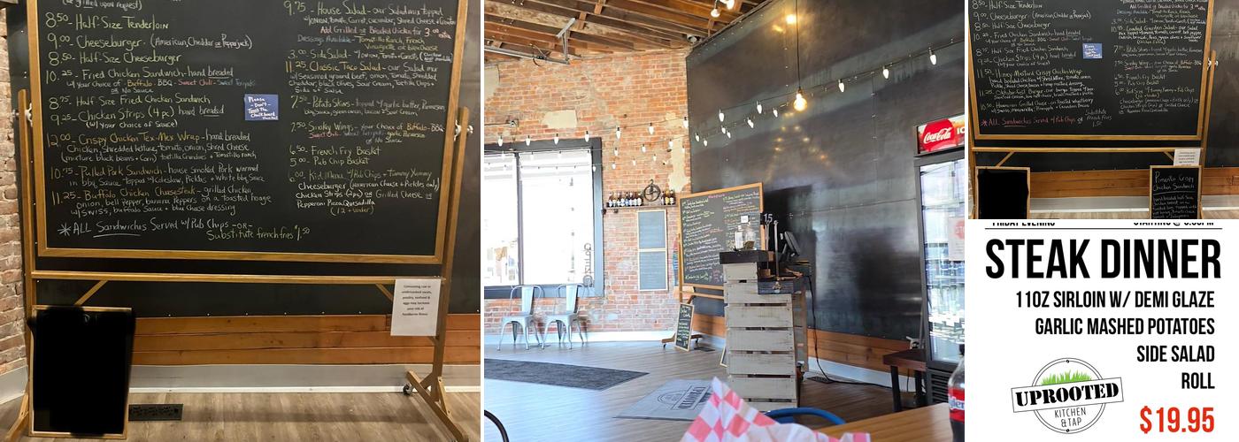 Uprooted Kitchen & Tap Menu