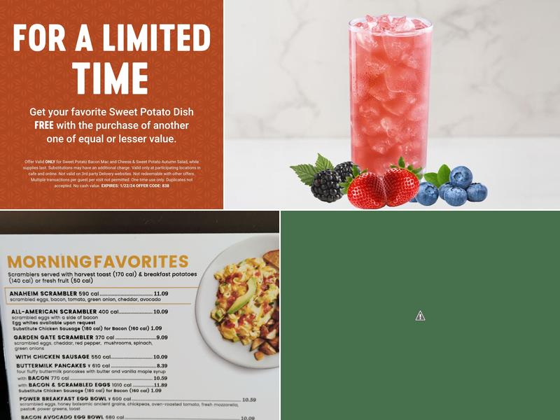 Corner Bakery Menu