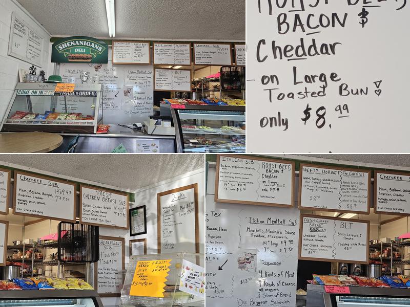 Shenanigans Deli Menu
