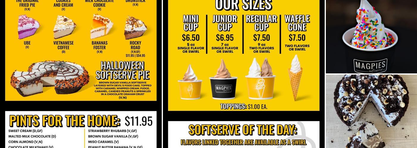 Magpies Softserve Menu