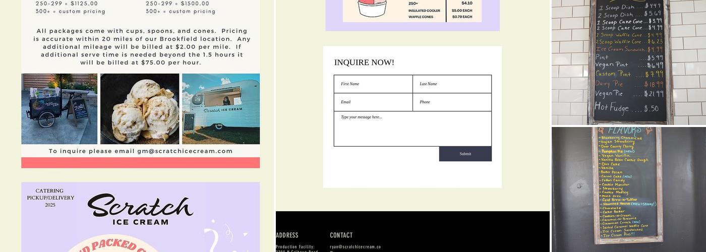 Scratch Ice Cream Menu