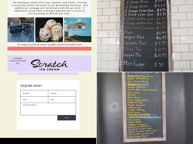 Scratch Ice Cream Menu