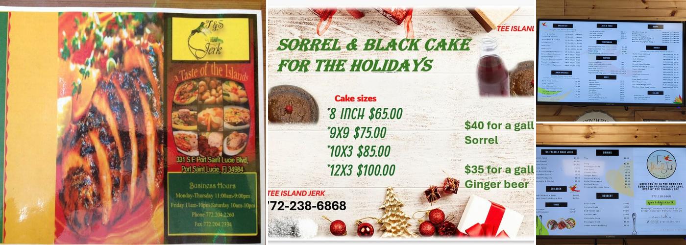 Tee Island Jerk Menu