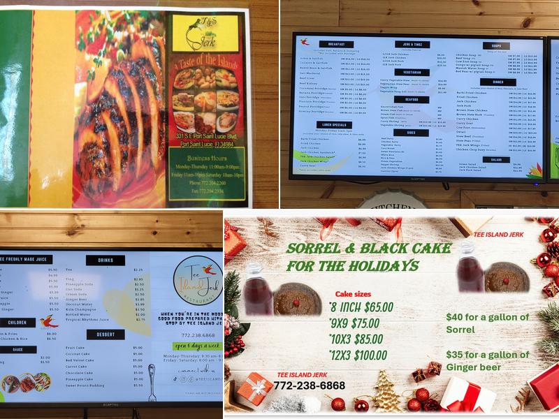 Tee Island Jerk Menu