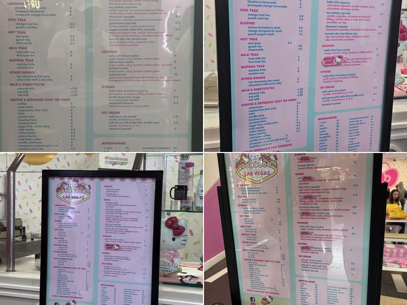 Hello Kitty Cafe Menu