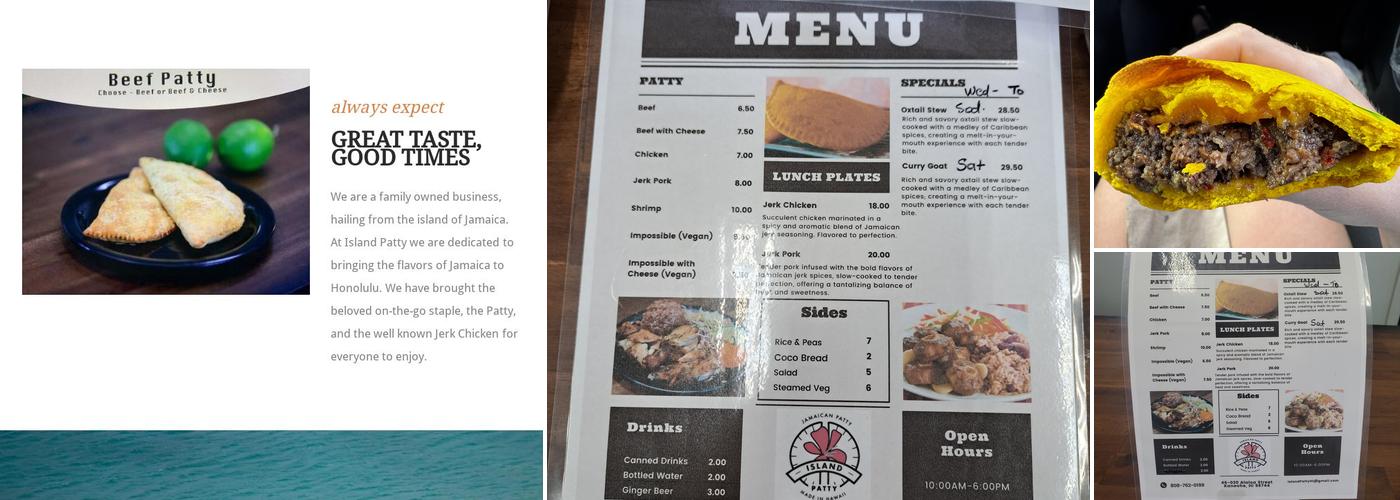 Island Patty Menu