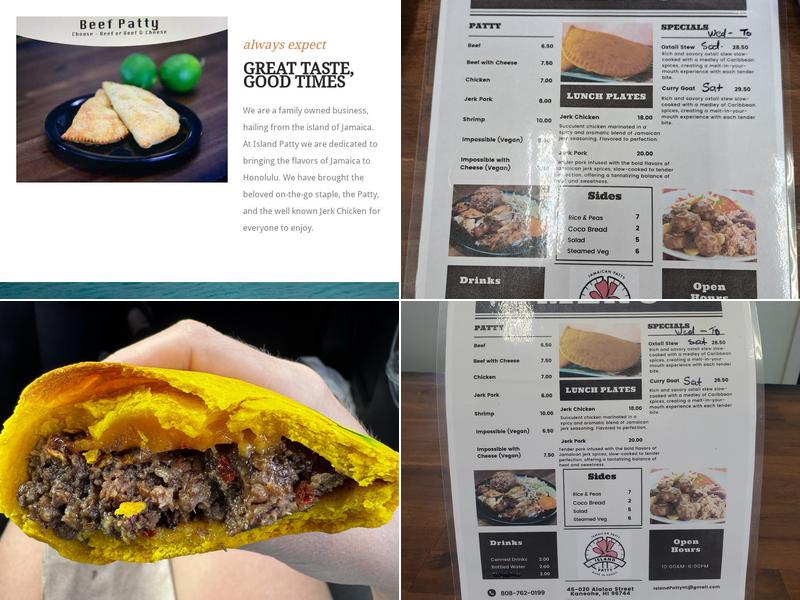 Island Patty Menu