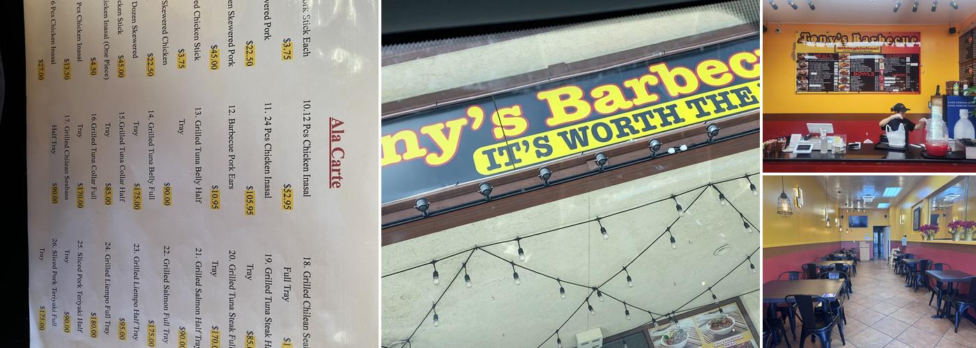 Tony's Barbecue Of Fountain Valley CA Menu