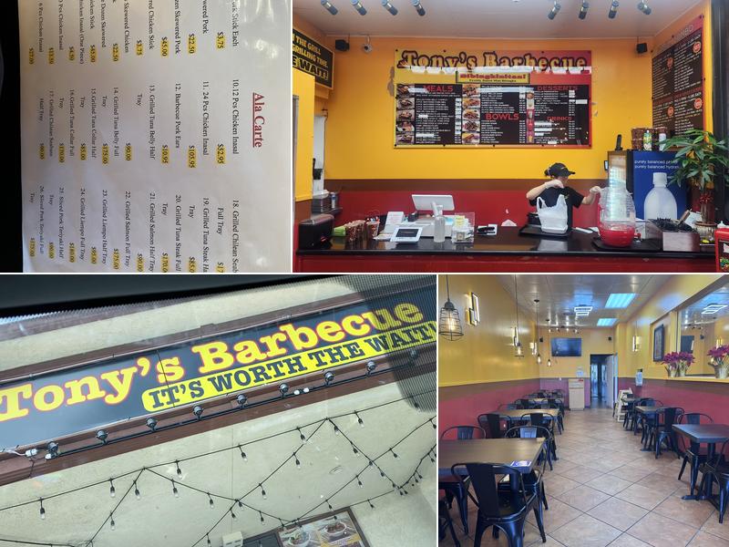 Tony's Barbecue Of Fountain Valley CA Menu