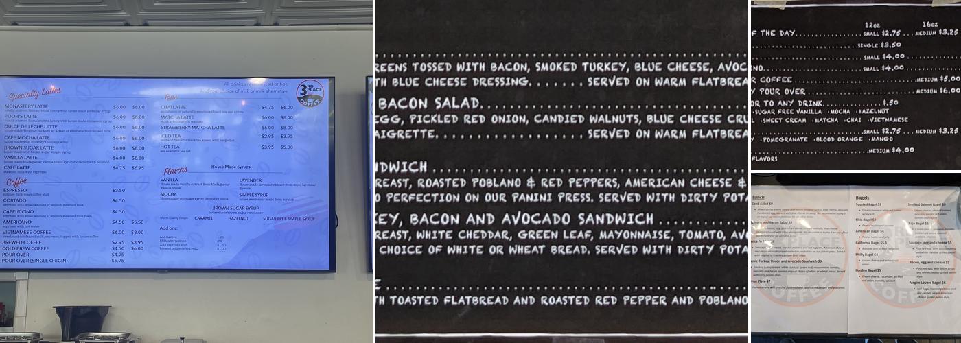 3rd Place Coffee Menu