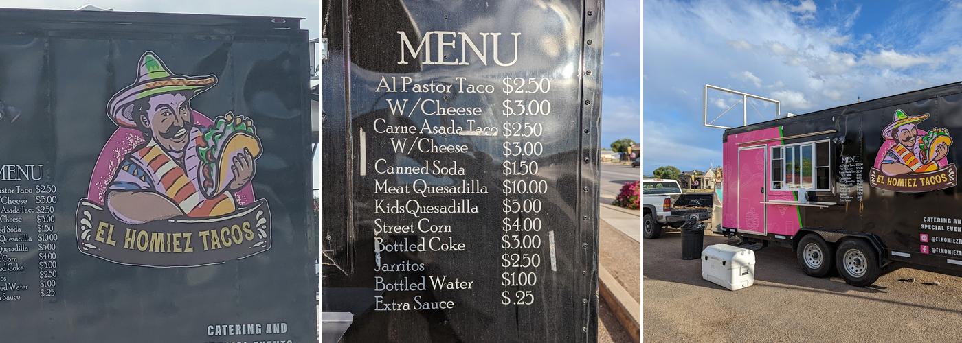 El Homiez Taco Menu