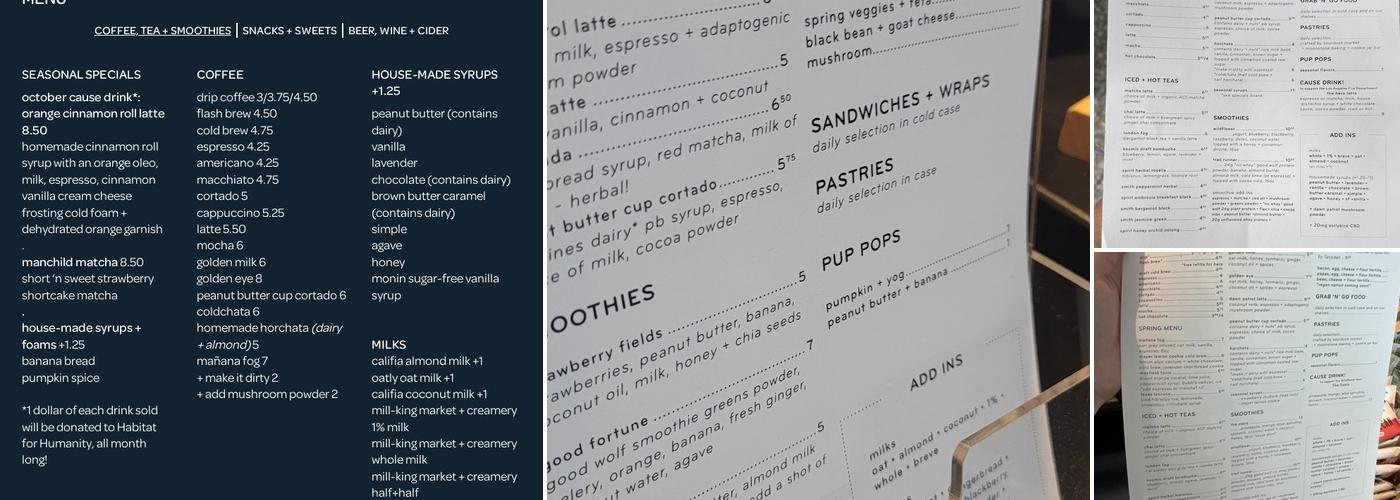 Mañana Menu