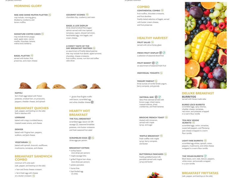 MK Catering Menu